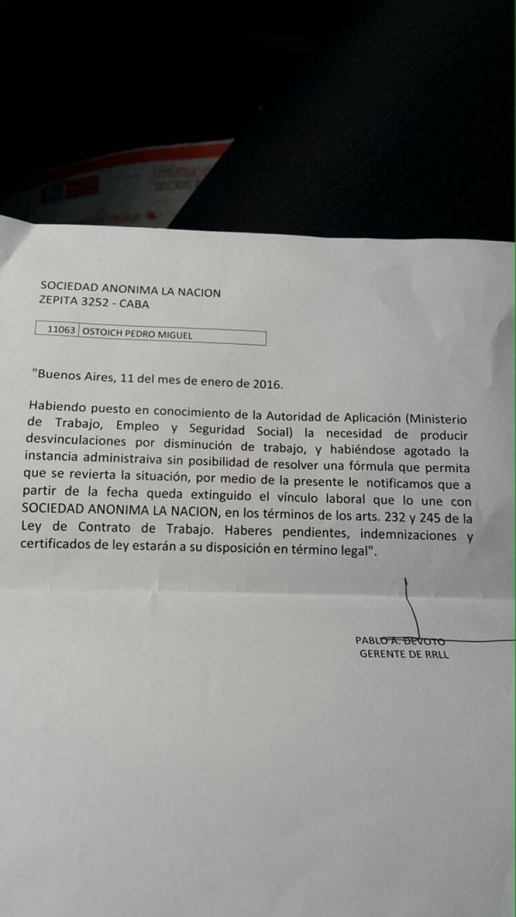 Denuncian despidos en el diario La Nación