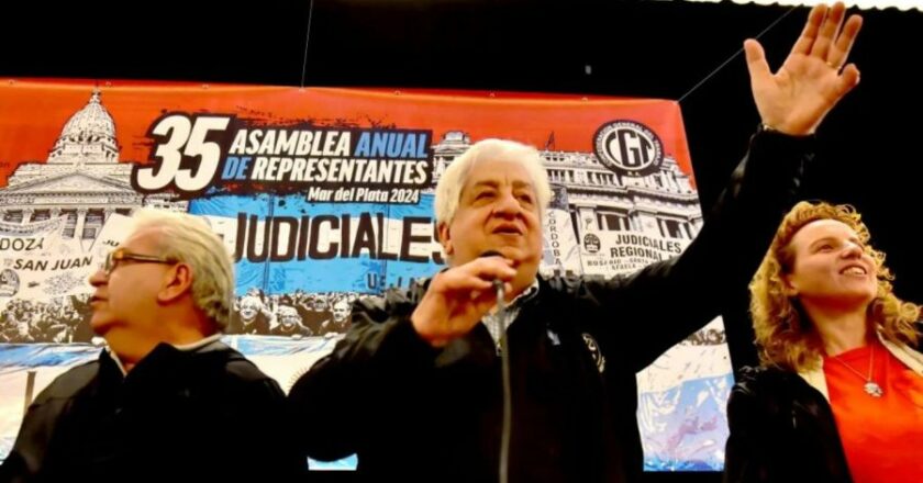 El candidato de Javier Milei a la Corte Suprema, Ariel Lijo, cerró una asamblea del gremio de Julio Piumato