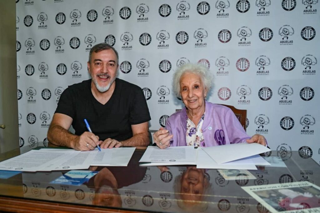 ATE y Abuelas de Plaza de Mayo firman histórico convenio para alentar la formación de trabajadores con perspectiva de DDHH a 41 años de la recuperación de la democracia 